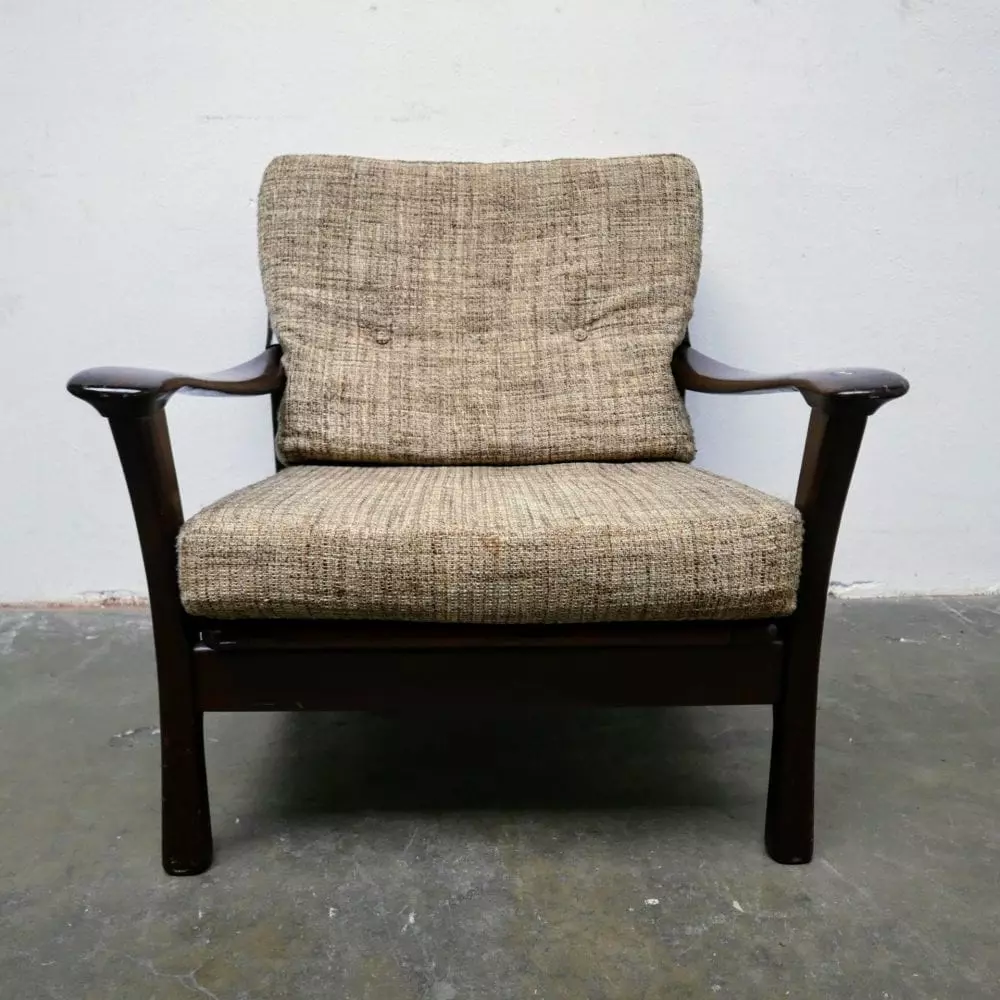 vintage houten fauteuil