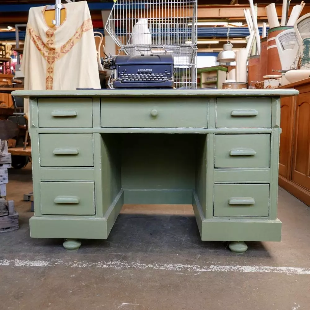 Groen houten bureau