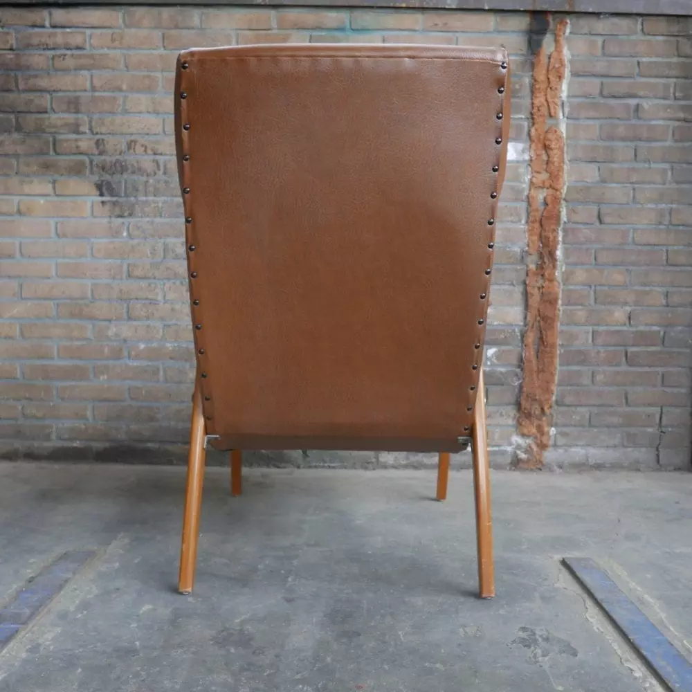 Vintage retro leren stoel