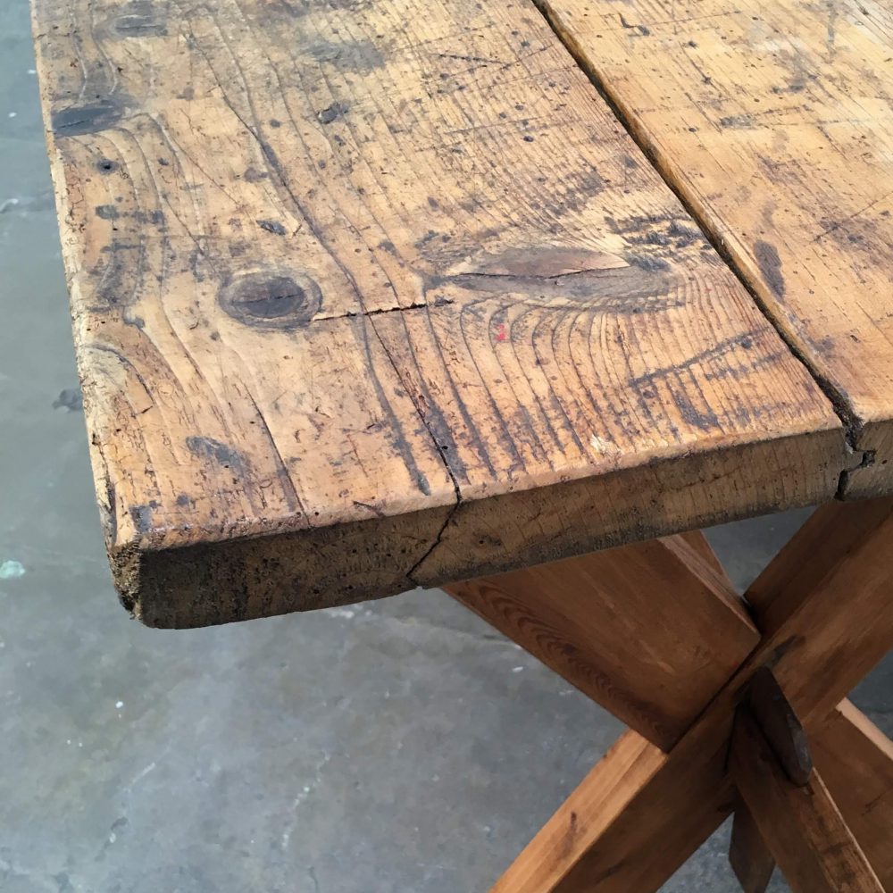 Houten kruispoot tafel - Afbeelding 5
