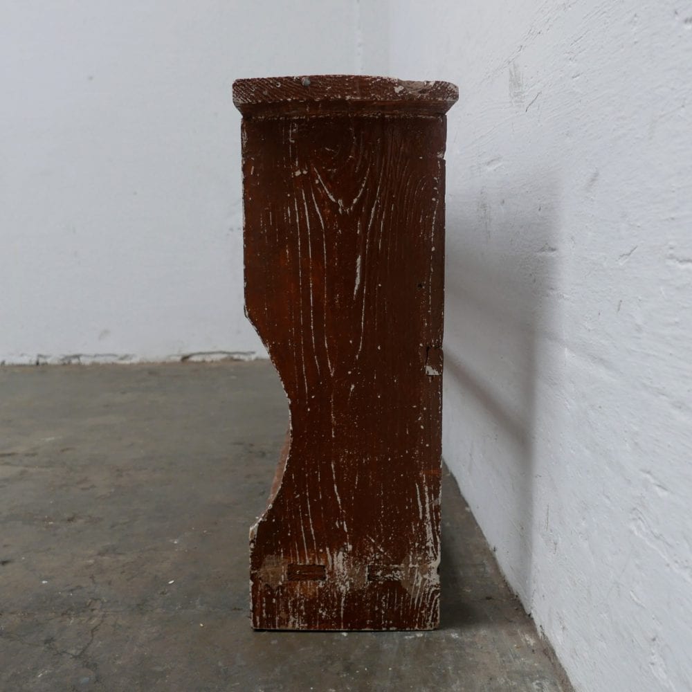 Bruine smalle houten bank