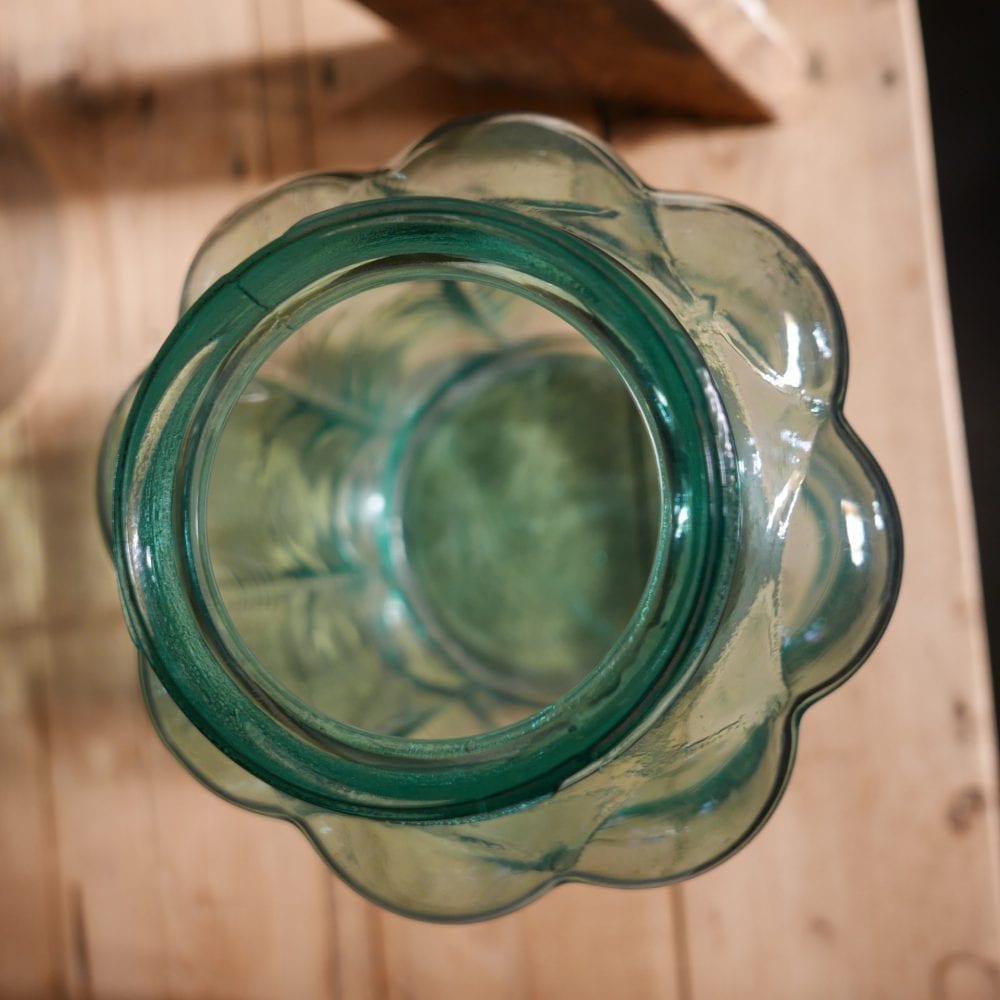 Glazen pot transparant Ribbel M
