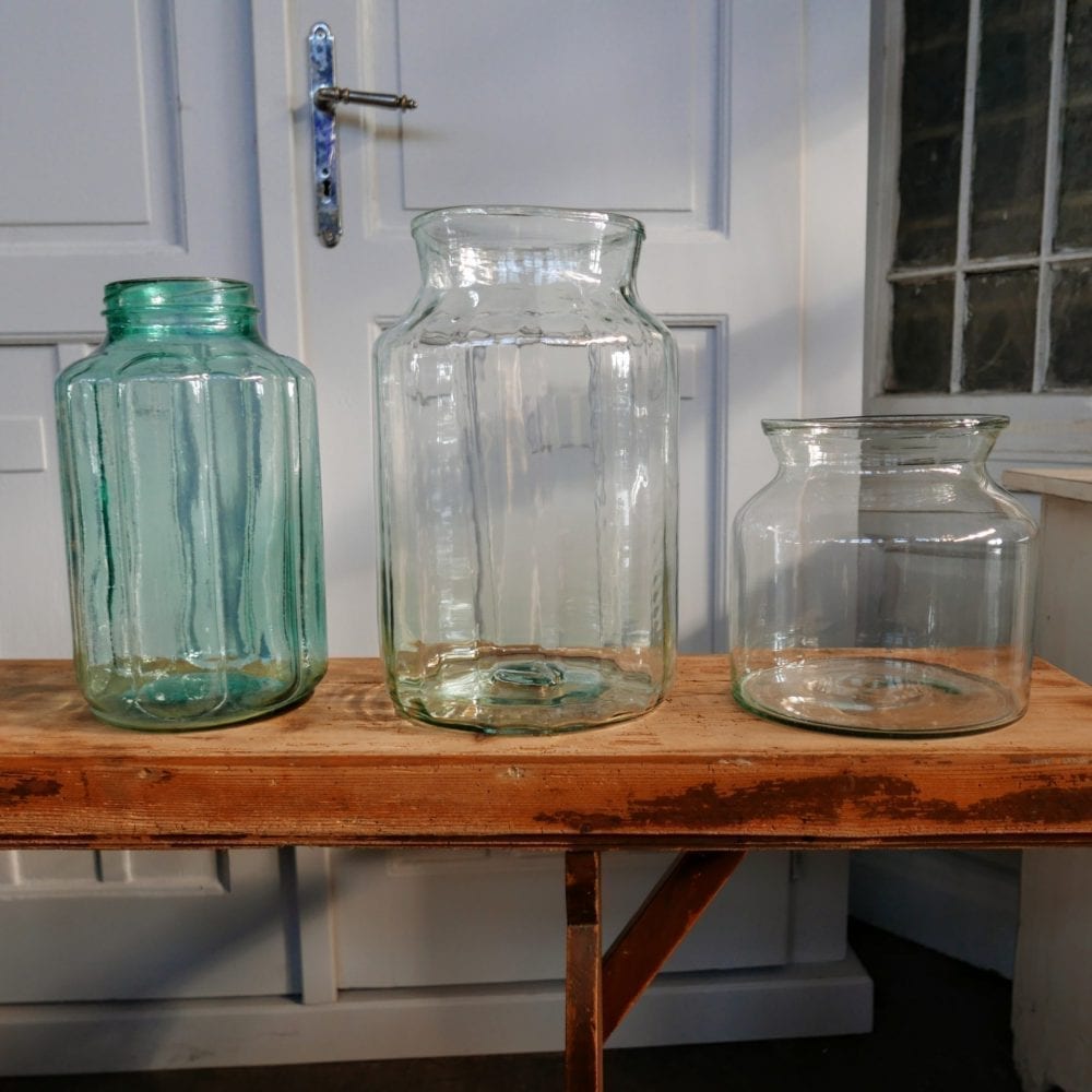 Glazen pot transparant Ribbel M