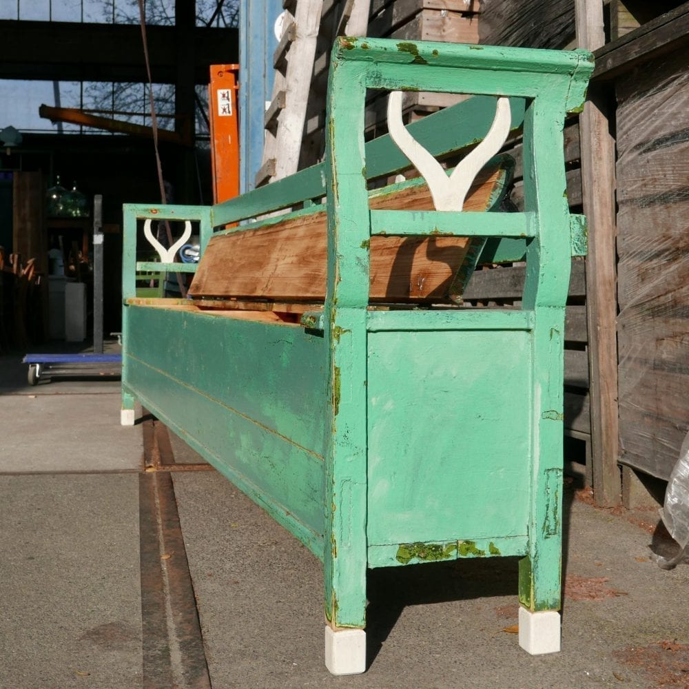 Hongaarse houten groene kistbank