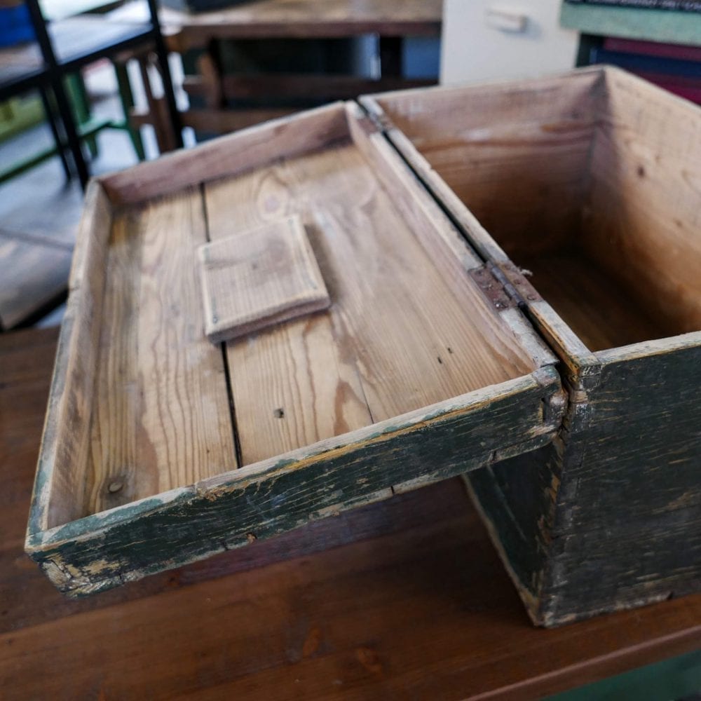 Houten groene kist - Afbeelding 3