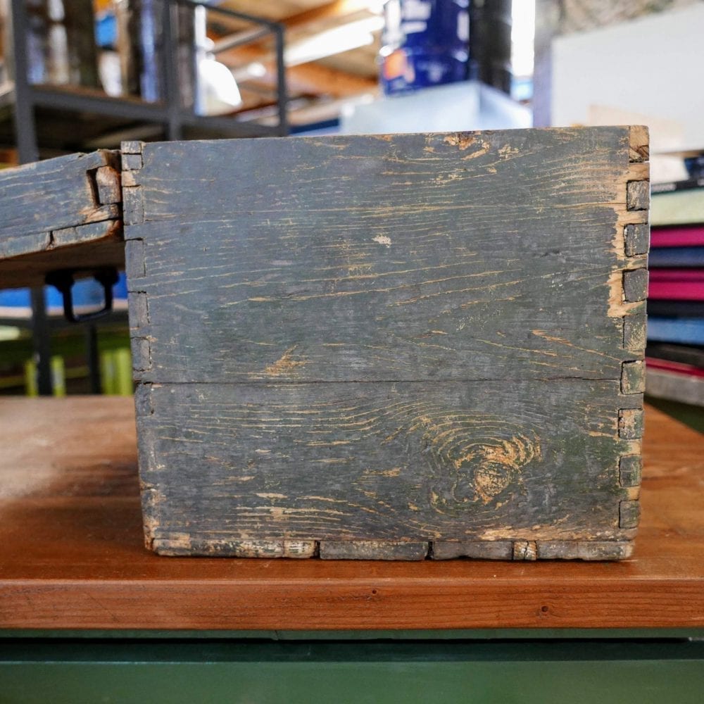 Houten groene kist - Afbeelding 2