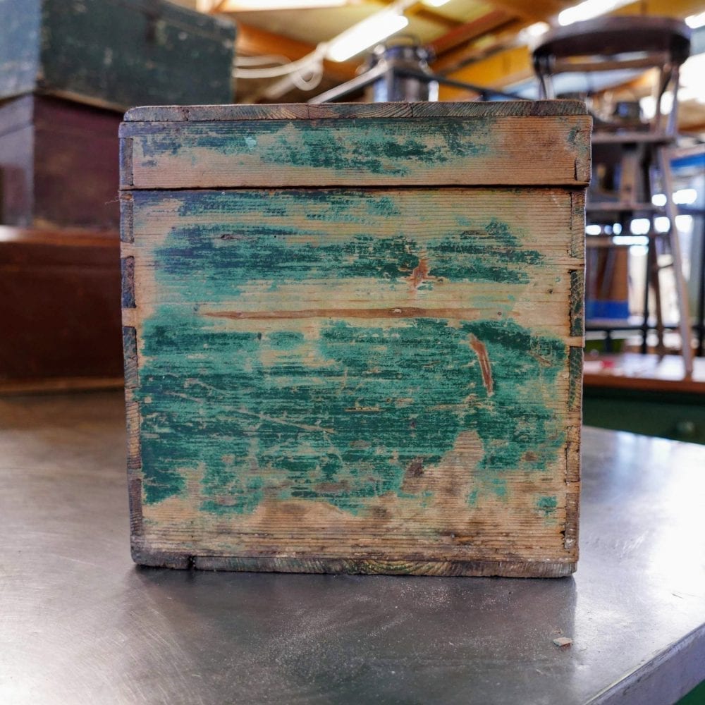 Houten groene kist - Afbeelding 3
