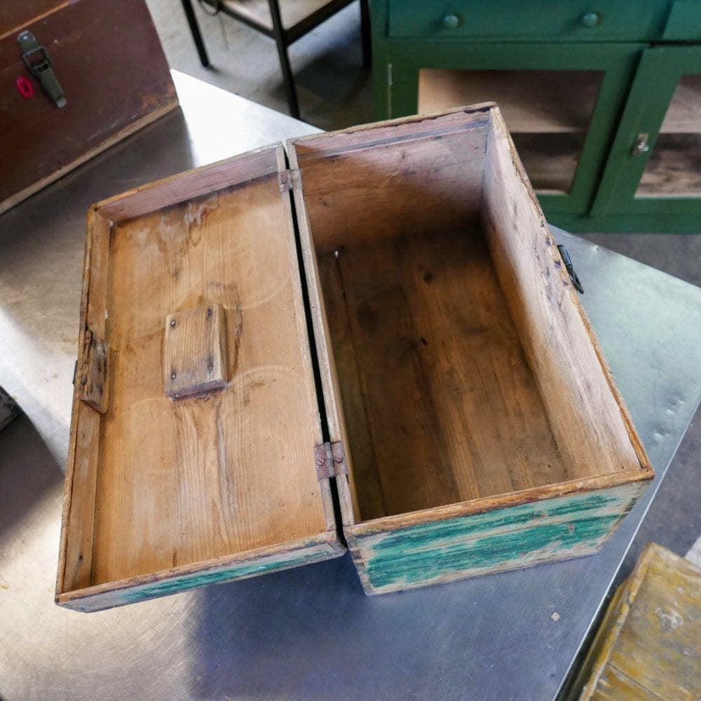Houten groene kist - Afbeelding 5