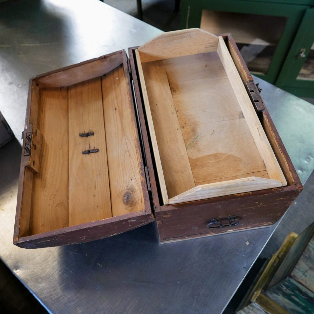 Houten bruine kist - Afbeelding 4