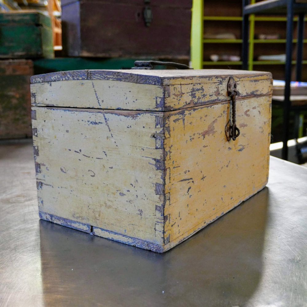 Houten gele kist - Afbeelding 3