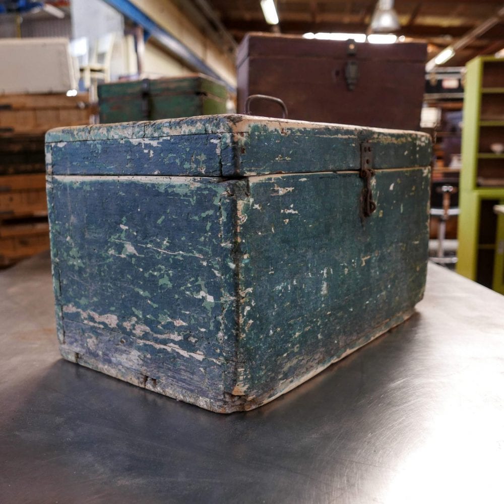 Houten groene kist - Afbeelding 2