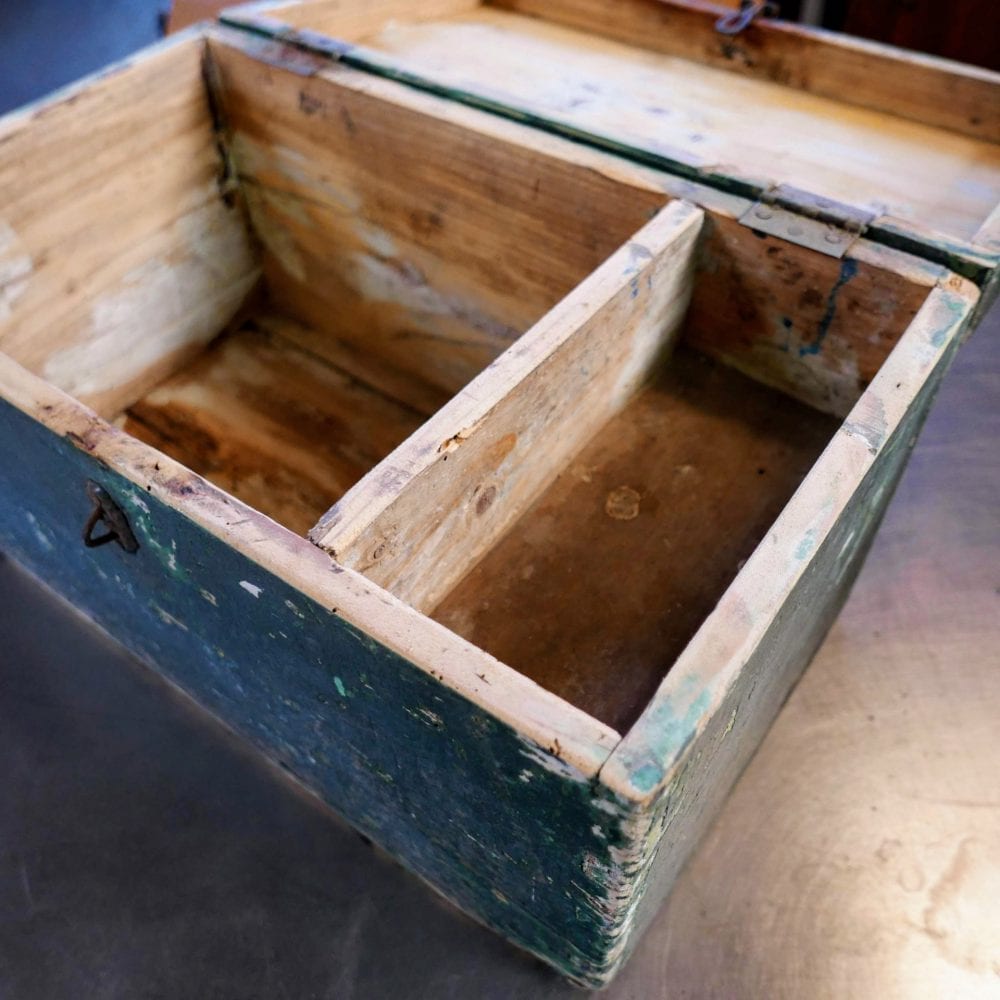 Houten groene kist - Afbeelding 4