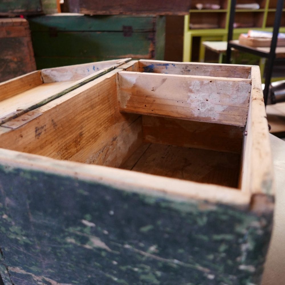 Houten groene kist - Afbeelding 6