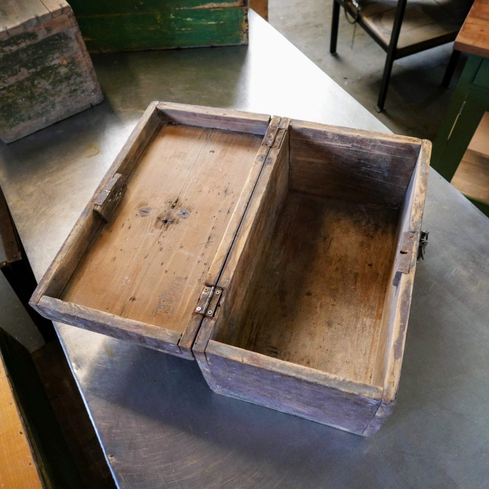 Houten bruine kist - Afbeelding 4
