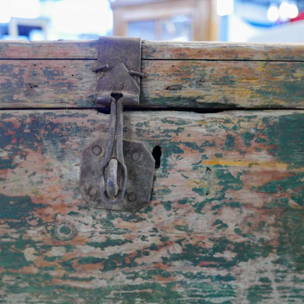 Houten groene kist - Afbeelding 4