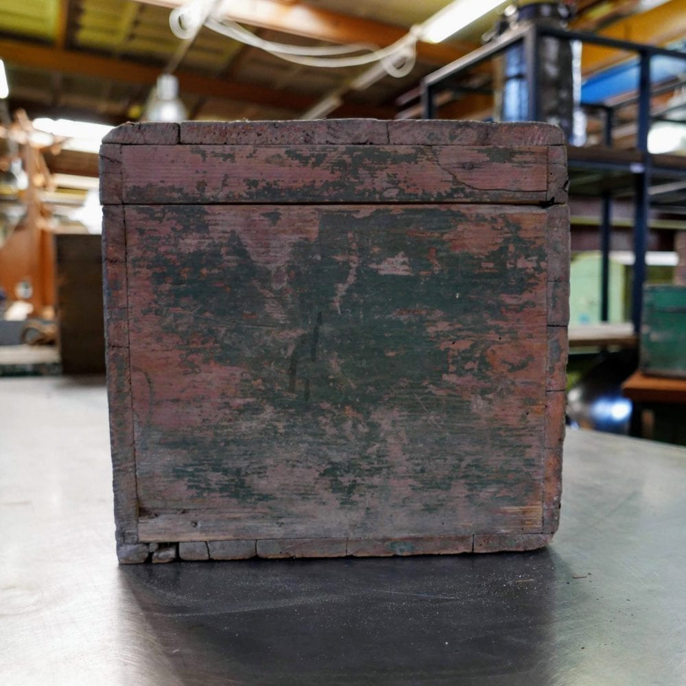 Houten groene kist - Afbeelding 3
