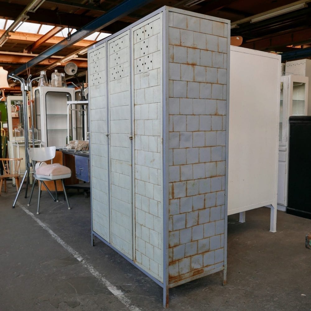 Blauwgrijze lockerkast