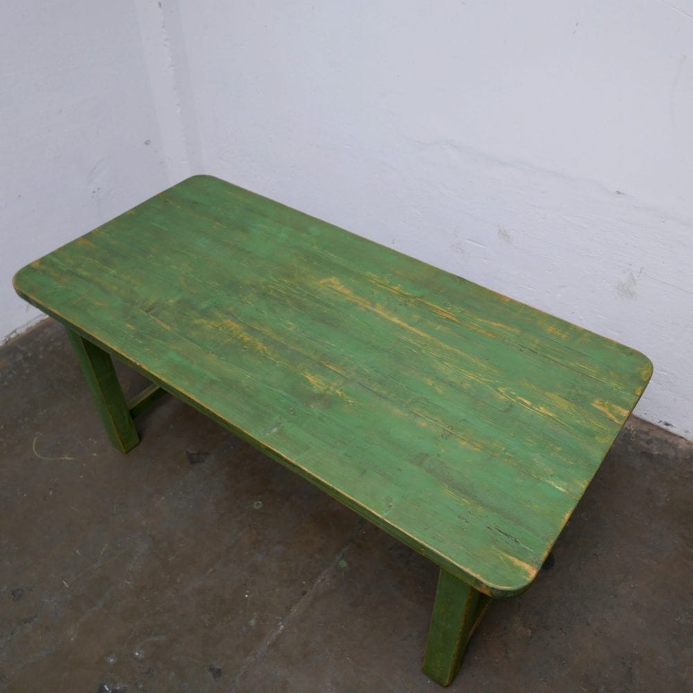 Houten groene tafel