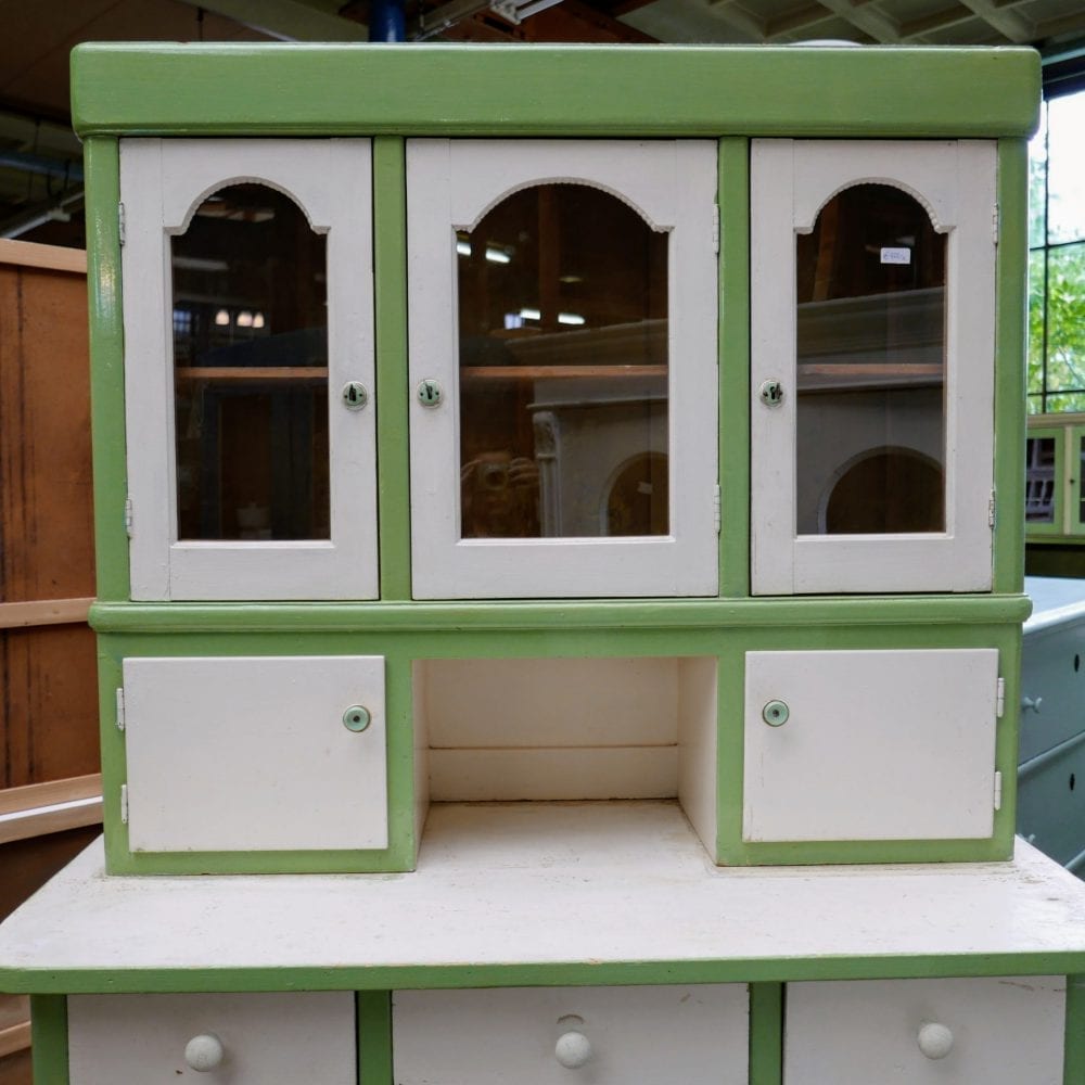 Houten groen-witte buffetkast - Afbeelding 7