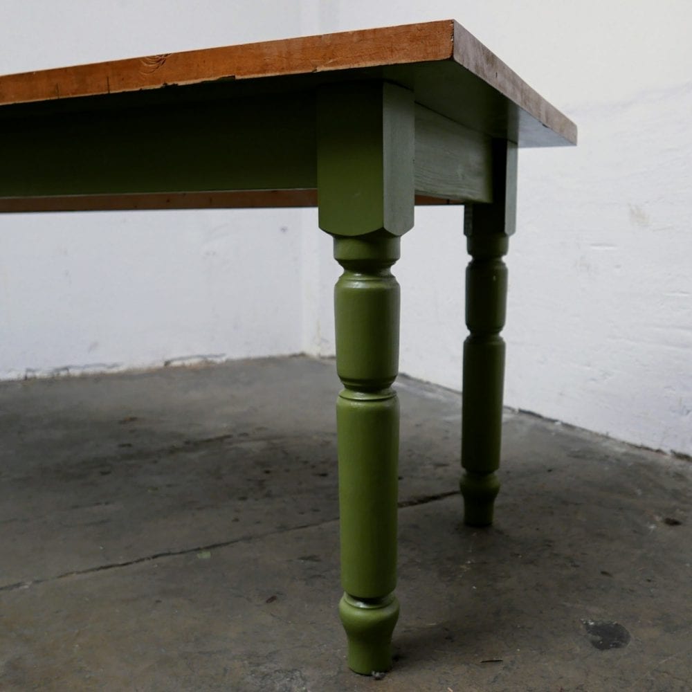 Houten groene tafel