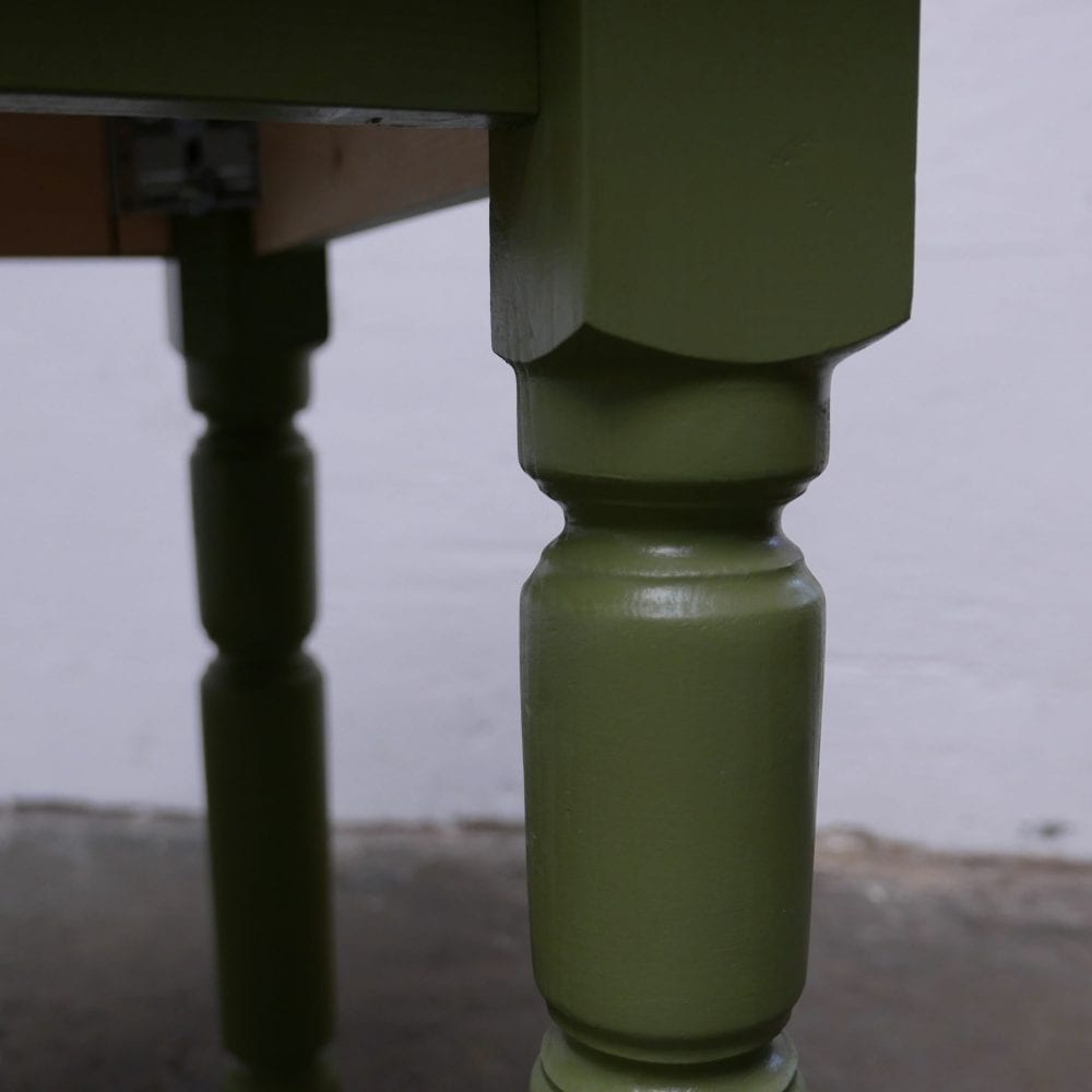 Houten groene tafel