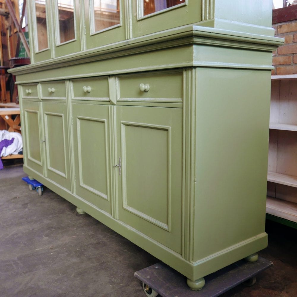 Groene vitrinekast winkelkast