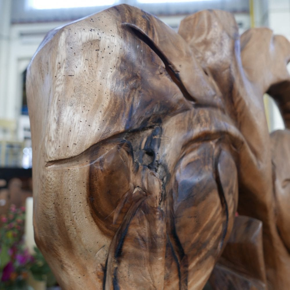 Houten beeld bladeren