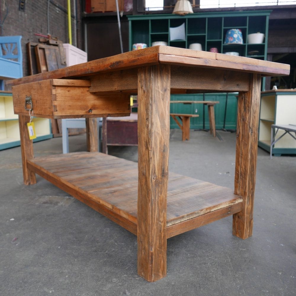 houten werktafel
