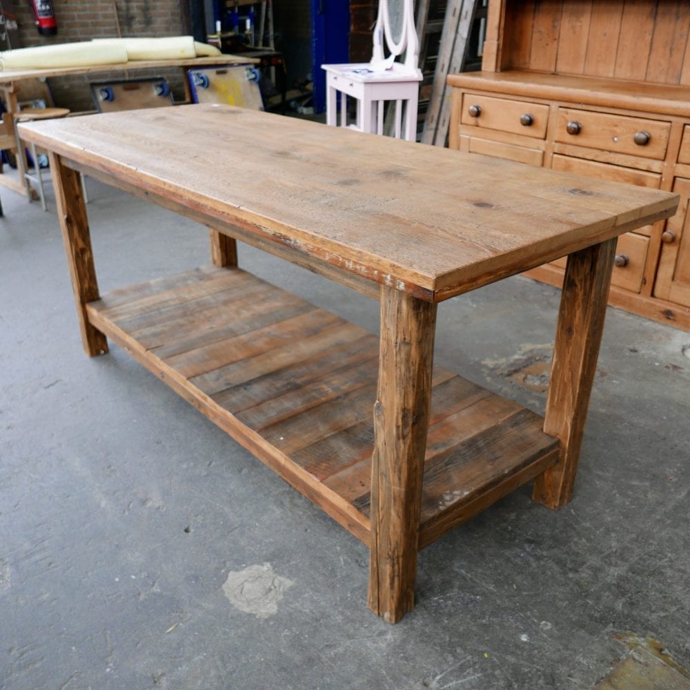 houten werktafel