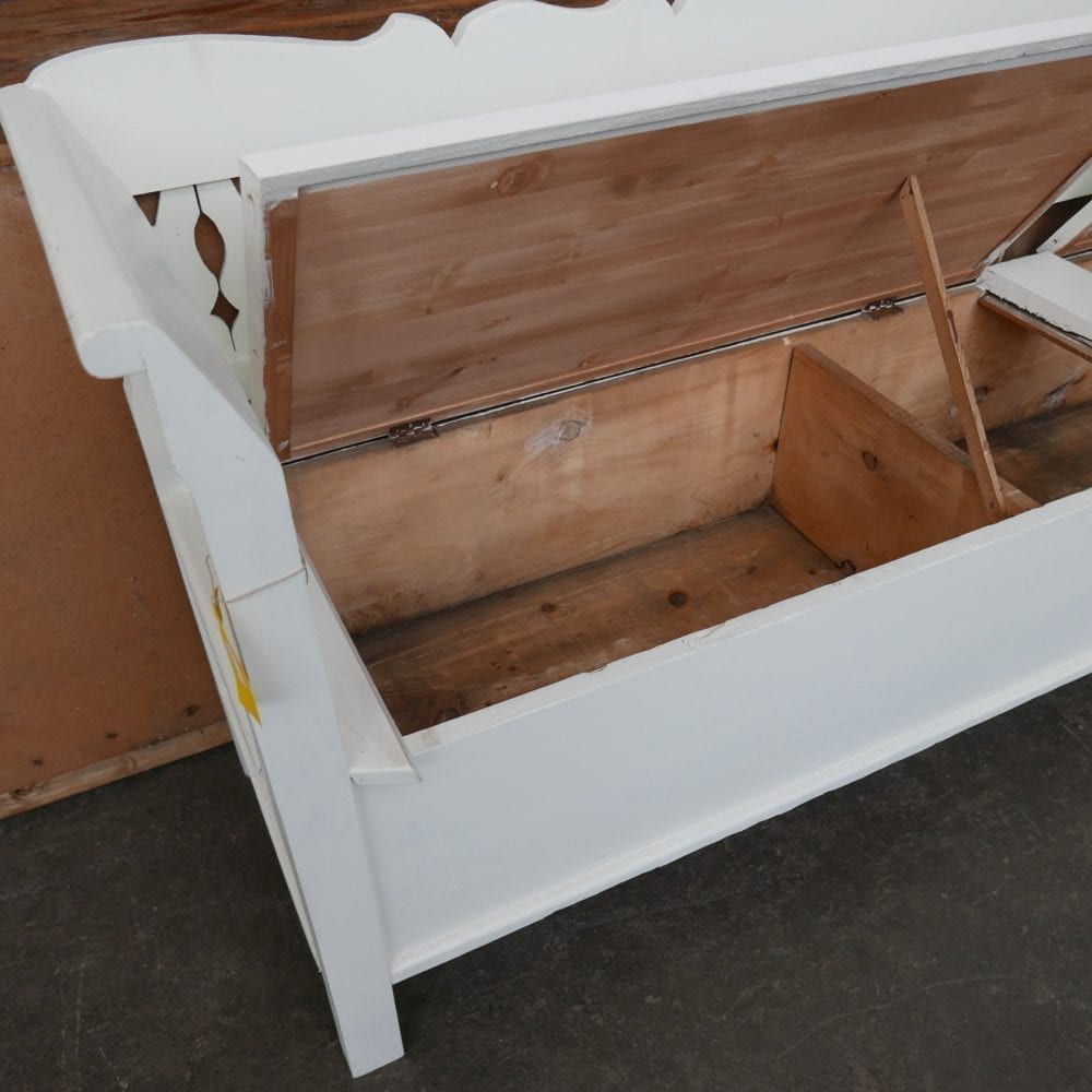 witte houten klepbank