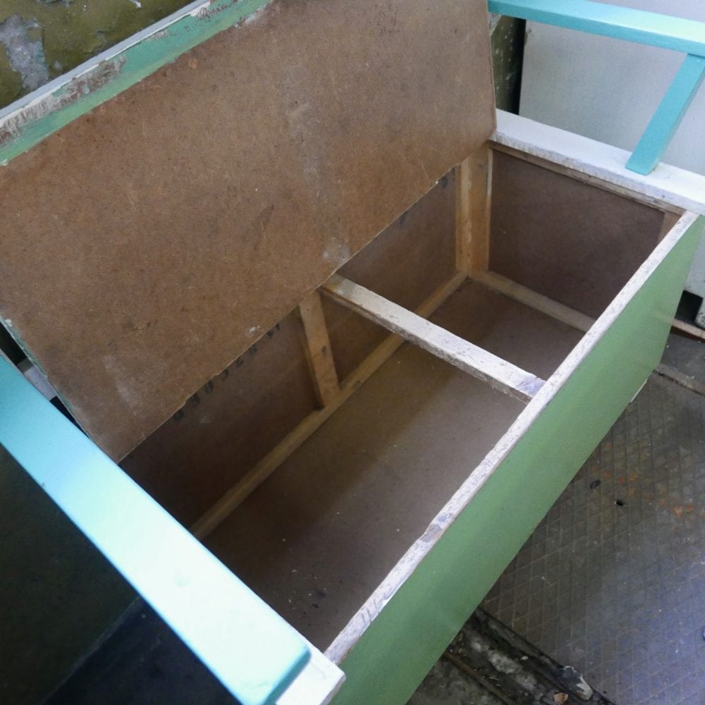 groen-mint kinderbankje
