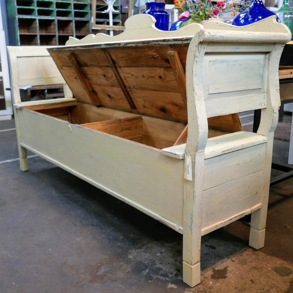 Witte houten klepbank - Afbeelding 11