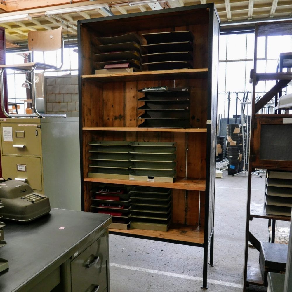 Industriële houten stellingskast - Afbeelding 3