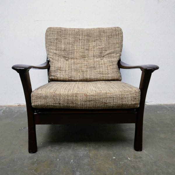 vintage houten fauteuil