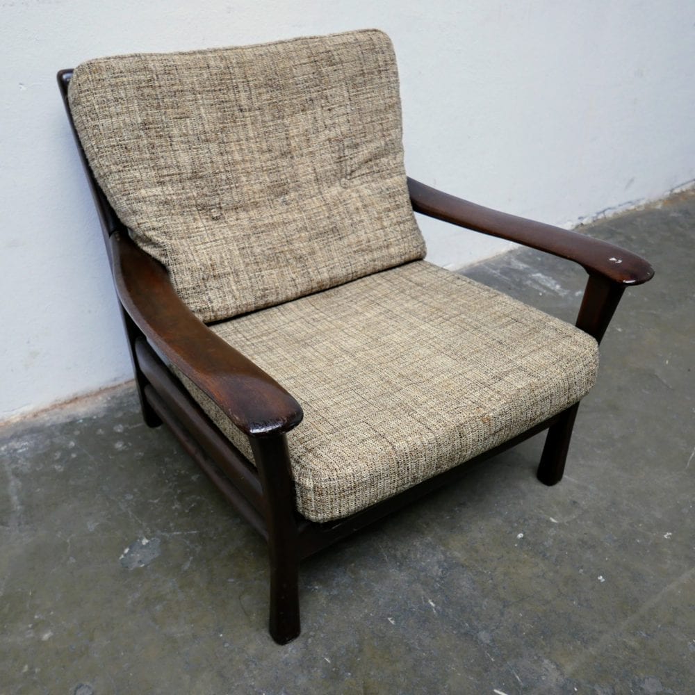 vintage houten fauteuil