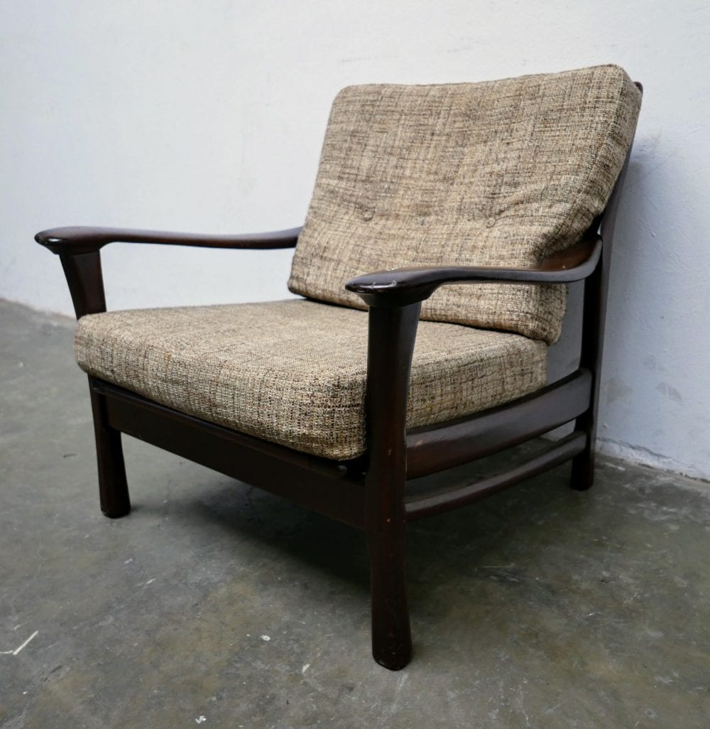 vintage houten fauteuil