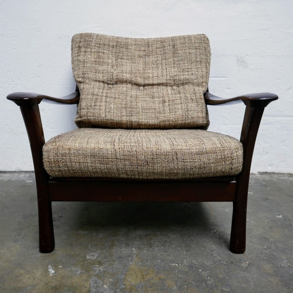 vintage houten fauteuil