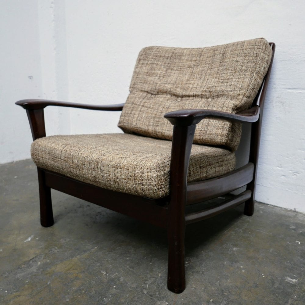 vintage houten fauteuil