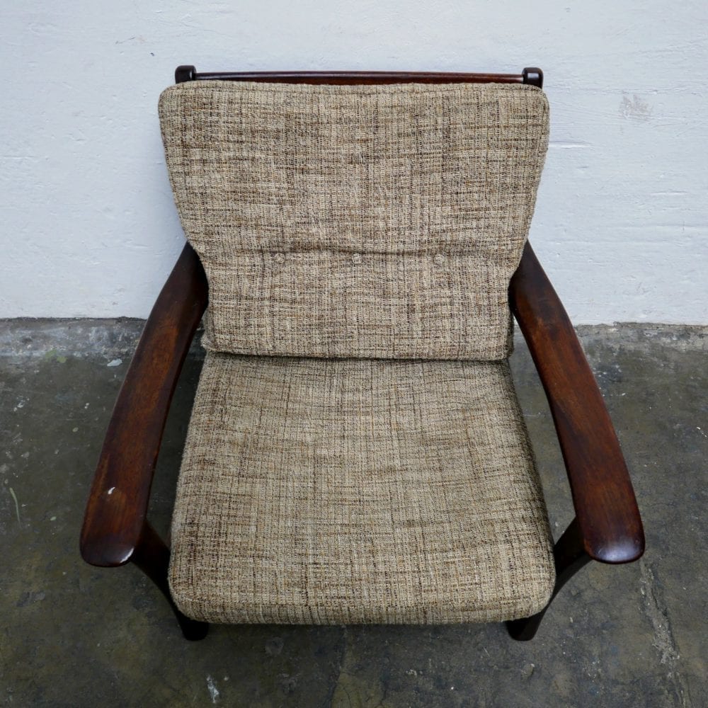 vintage houten fauteuil