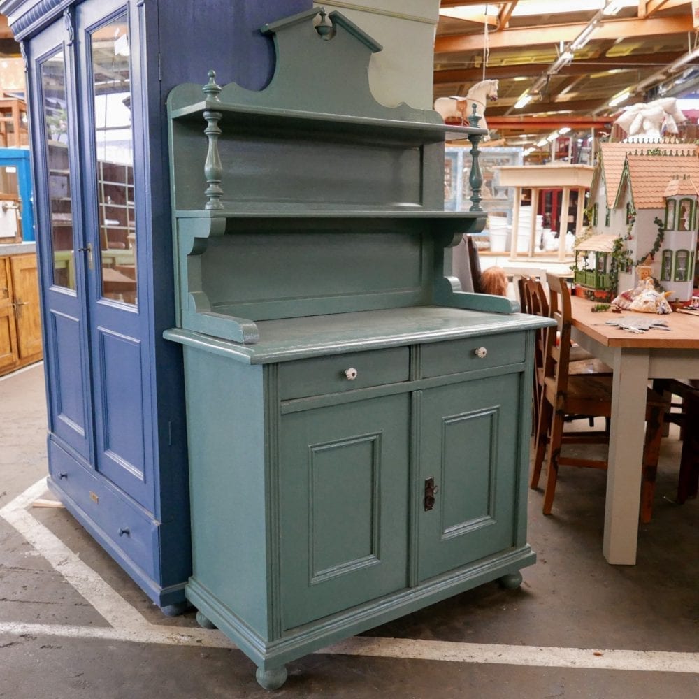 open blauwgroene buffetkast