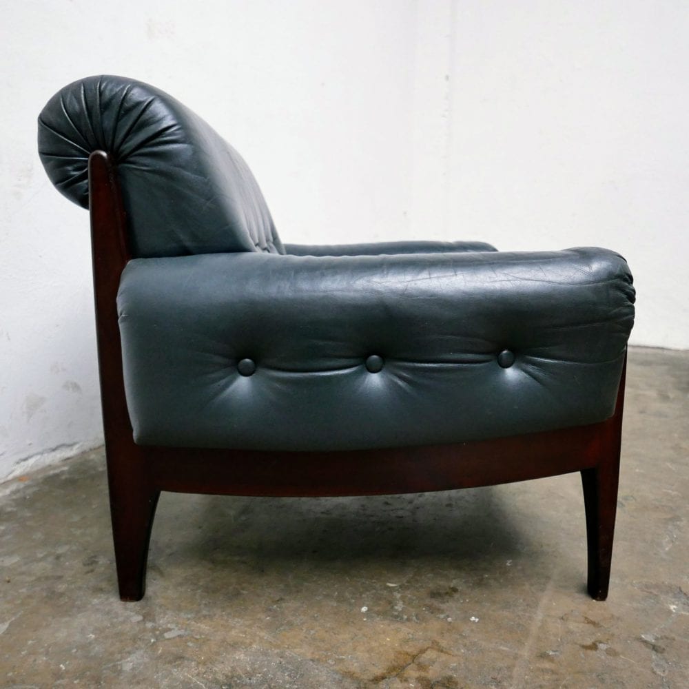 Donkergroen leren fauteuil