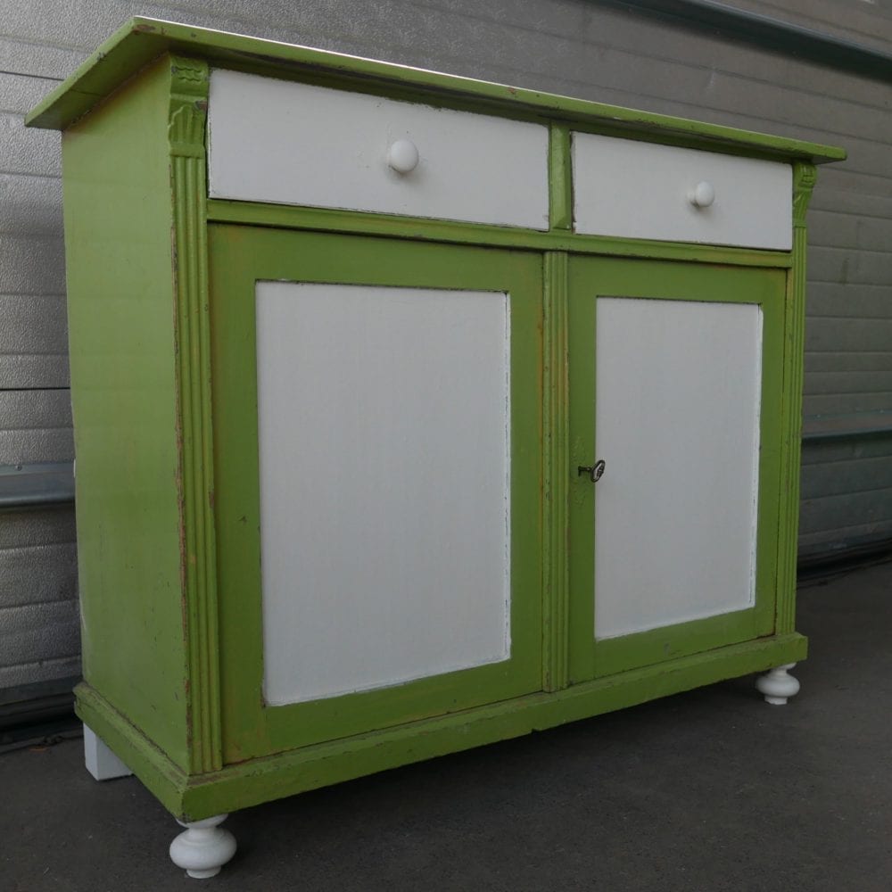 groen witte commode
