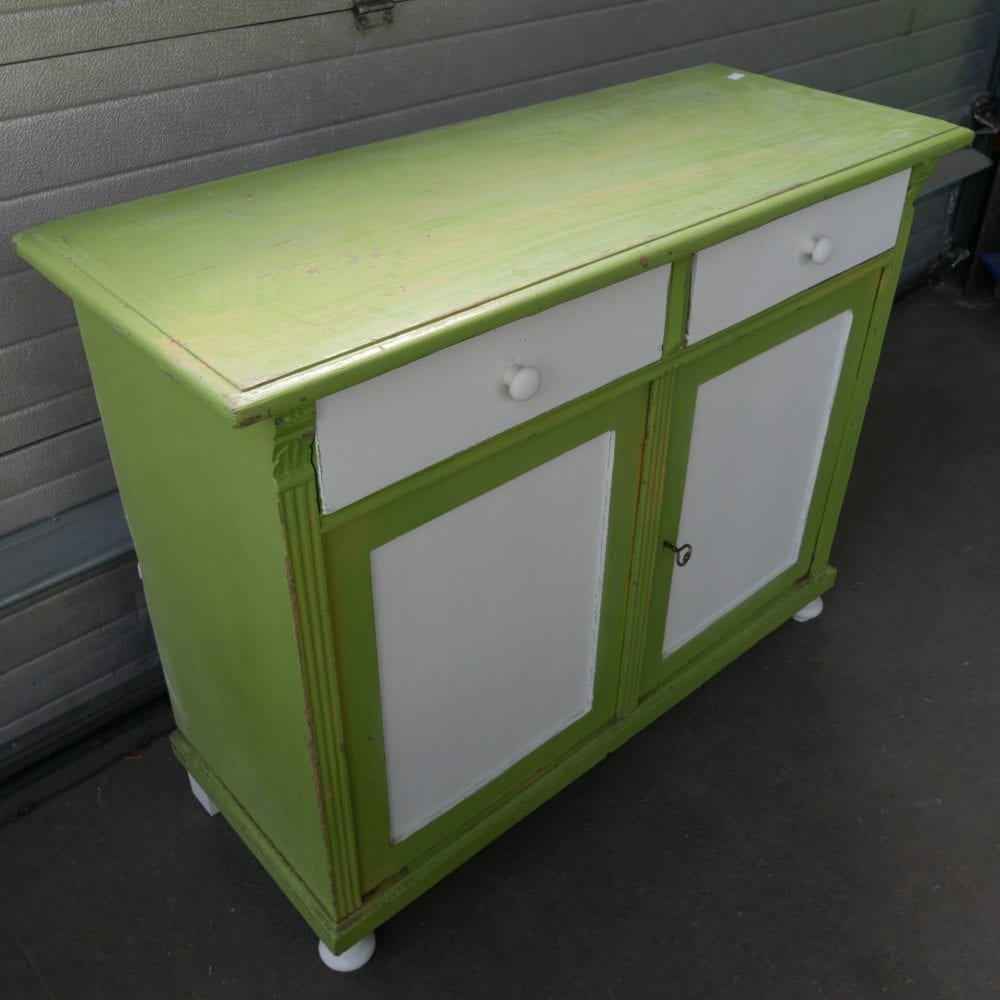 groen witte commode