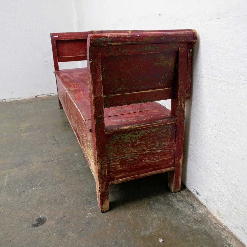 houten roodbruine klepbank