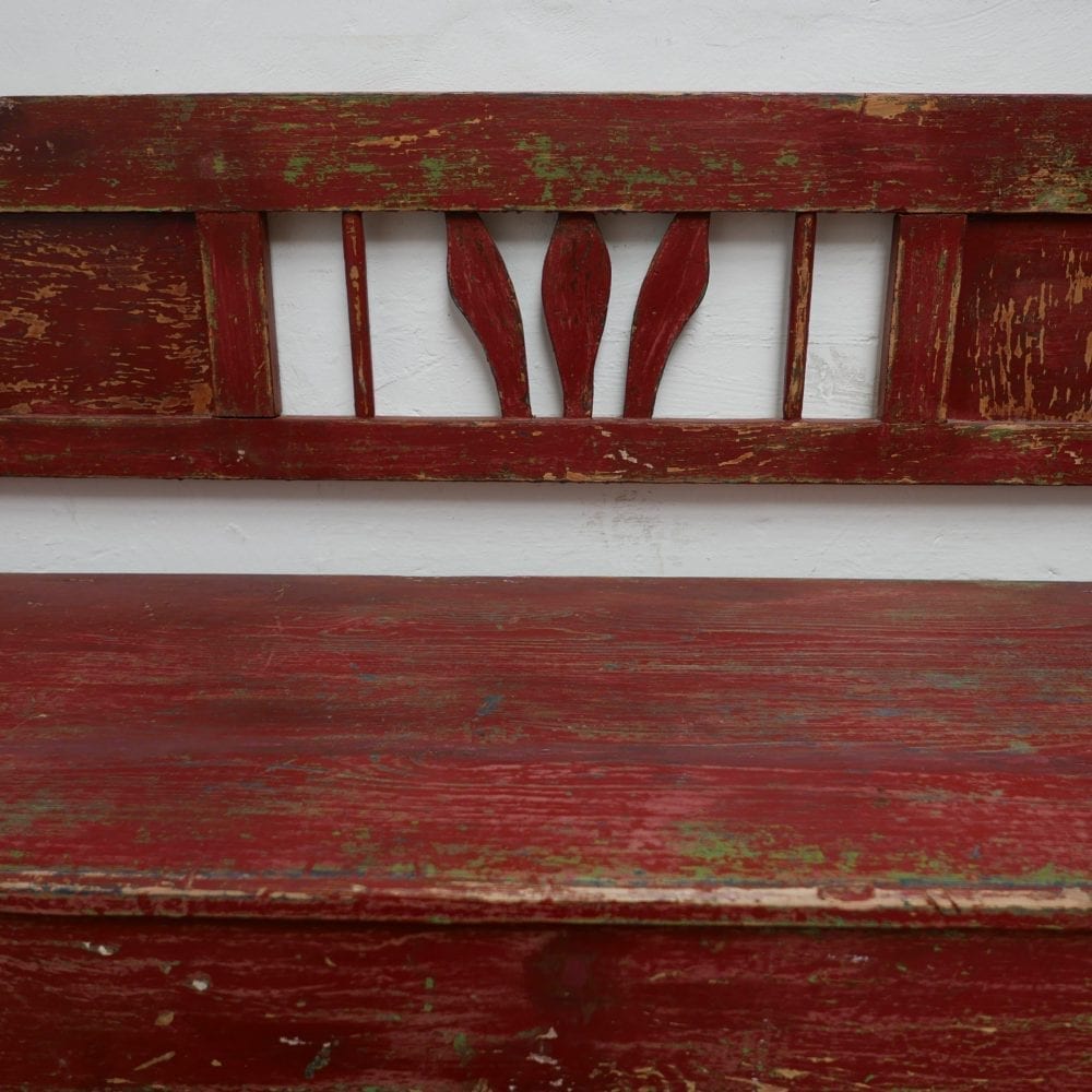 houten roodbruine klepbank