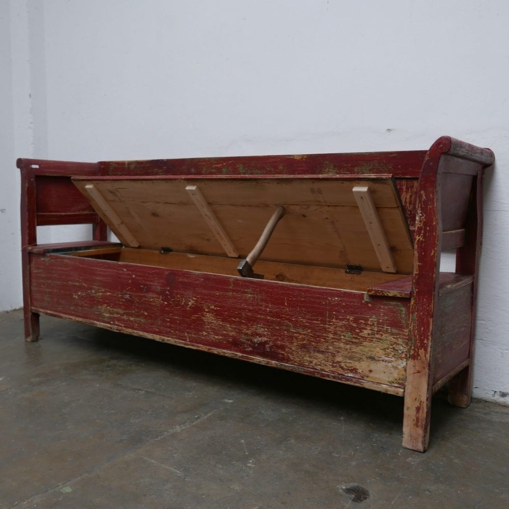 houten roodbruine klepbank