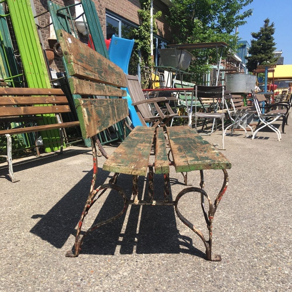 Brocante houten tuinbank