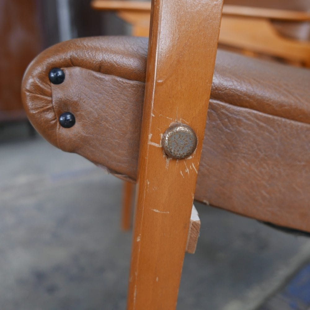 Vintage retro leren stoel