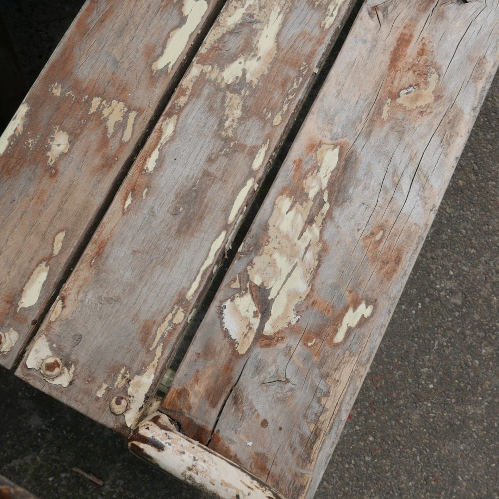 Brocante witte tuinbank - Afbeelding 5