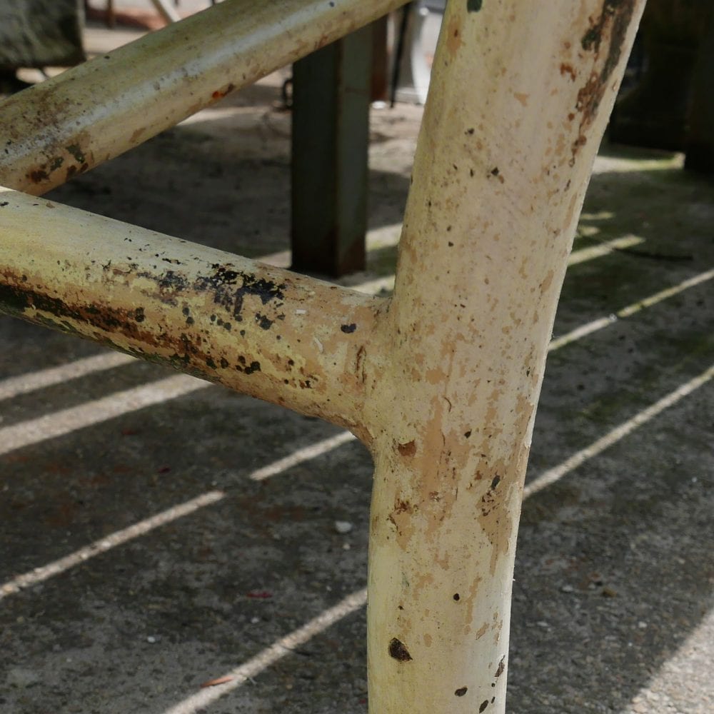 Brocante witte tuinbank - Afbeelding 7